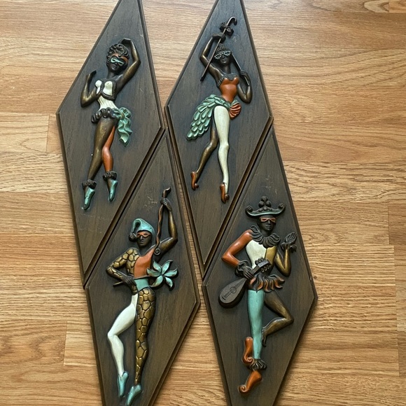 Turner MFG Co Harlequin Dancers/jesters/joker/ Mardi Gra Figures/ Mid Century - Picture 2 of 5